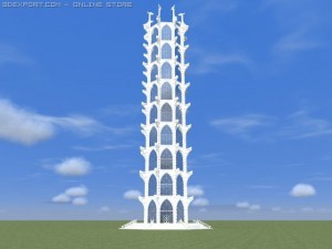 white tower Model 3D