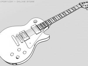gibson les paul electric guitar 3D Model