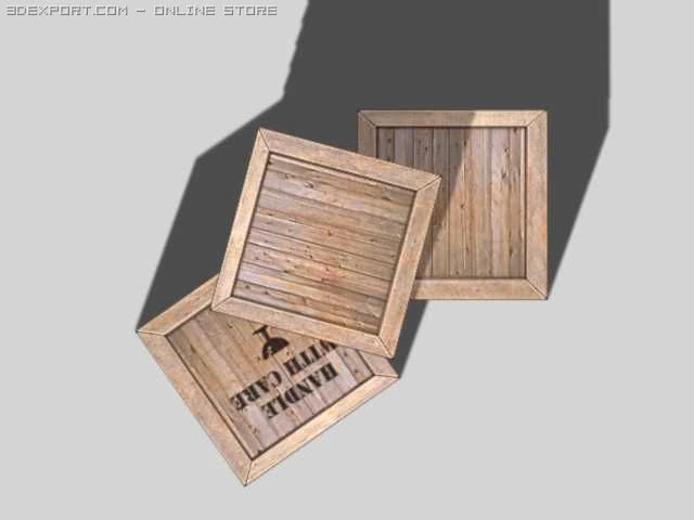 low poly crate 3D Model .c4d .max .obj .3ds .fbx .stl .blend 