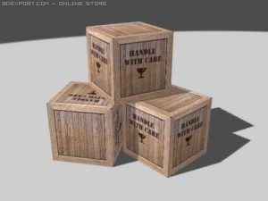 low poly crate 3D Model