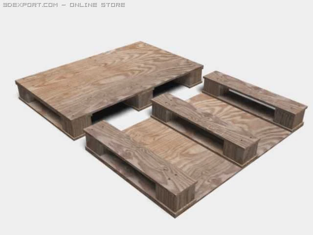 pallet destructable 3D Model .c4d .max .obj .3ds .fbx .stl .blend 