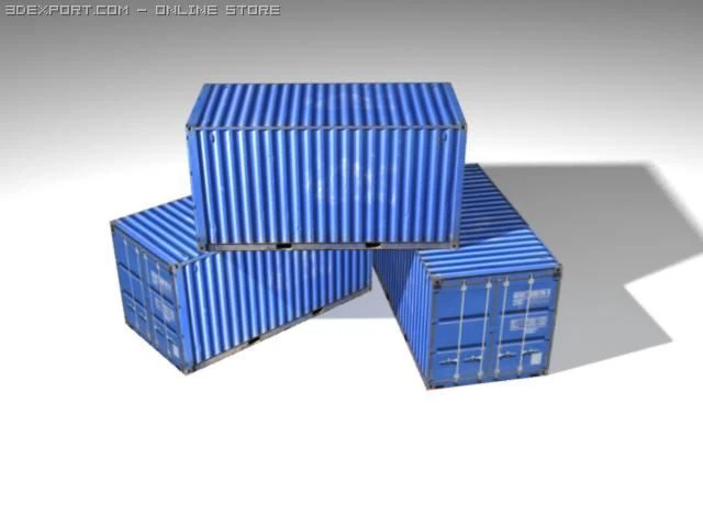 shipping container low poly 3D Model .c4d .max .obj .3ds .fbx .stl .blend 