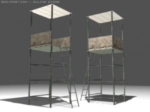 guardtower w ladder low poly 3D 模型