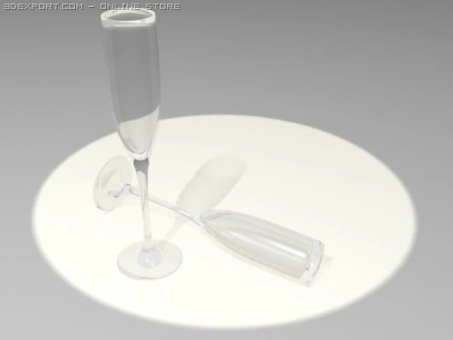 champagne flute 3D Model .c4d .max .obj .3ds .fbx .stl .blend