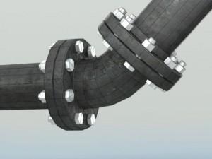 pipes pack 4 ductile iron flanged fittings 3D-Modell