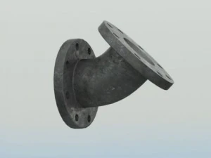 pipes pack 4 ductile iron flanged fittings 3D Model