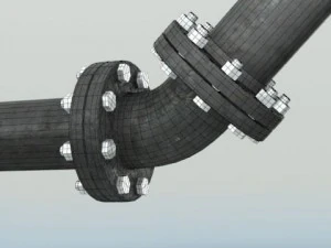 pipes pack 4 ductile iron flanged fittings 3D Model