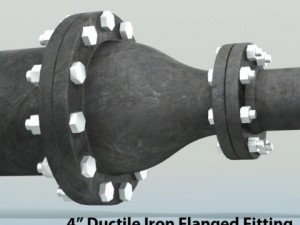 pipes pack 4 ductile iron flanged fittings 3D-Modell