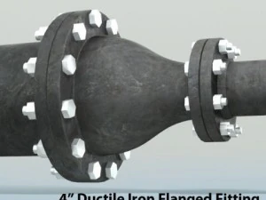 pipes pack 4 ductile iron flanged fittings 3D Model