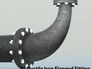 pipes pack 4 ductile iron flanged fittings 3D-Modell