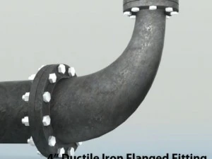 pipes pack 4 ductile iron flanged fittings 3D Model