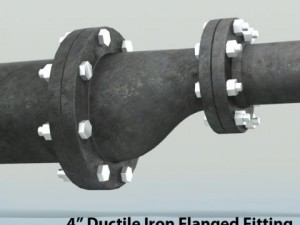 pipes pack 4 ductile iron flanged fittings 3D-Modell