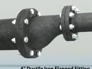 pipes pack 4 ductile iron flanged fittings 3D Model