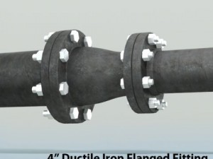 pipes pack 4 ductile iron flanged fittings 3D-Modell