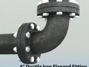 pipes pack 4 ductile iron flanged fittings 3D Model