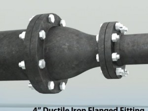 pipes pack 4 ductile iron flanged fittings 3D-Modell