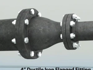 pipes pack 4 ductile iron flanged fittings 3D Model