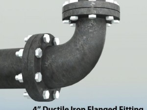 pipes pack 4 ductile iron flanged fittings 3D-Modell