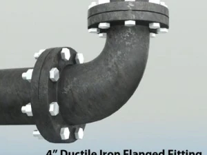 pipes pack 4 ductile iron flanged fittings 3D Model