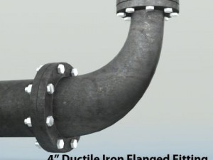pipes pack 4 ductile iron flanged fittings 3D-Modell