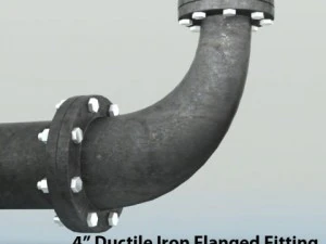 pipes pack 4 ductile iron flanged fittings 3D Model