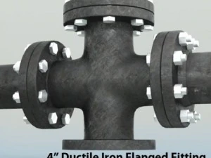 pipes pack 4 ductile iron flanged fittings 3D Model