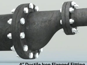 pipes pack 4 ductile iron flanged fittings 3D Model