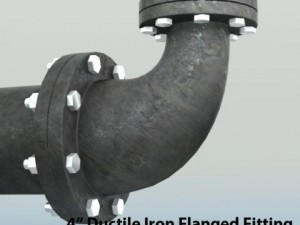 pipes pack 4 ductile iron flanged fittings 3D-Modell