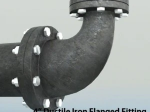 pipes pack 4 ductile iron flanged fittings 3D Model