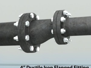 pipes pack 4 ductile iron flanged fittings 3D-Modell