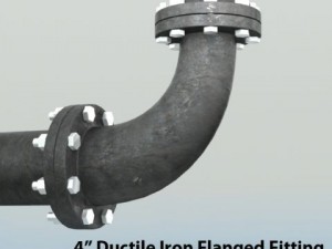 pipes pack 4 ductile iron flanged fittings 3D-Modell