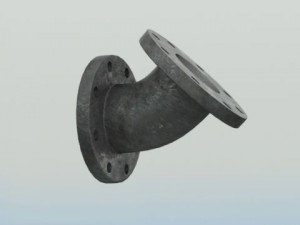 pipes pack 4 ductile iron flanged fittings basic 3D Model
