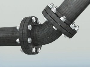pipes pack 4 ductile iron flanged fittings basic 3D Model