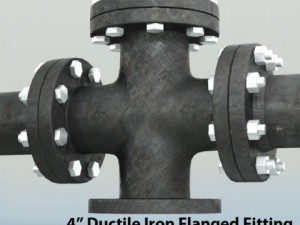 pipes pack 4 ductile iron flanged fittings basic 3D Model