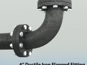 pipes pack 4 ductile iron flanged fittings basic 3D Model