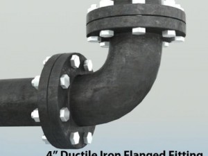pipes pack 4 ductile iron flanged fittings basic 3D Model