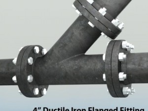 pipes pack 4 ductile iron flanged fittings basic 3D Model