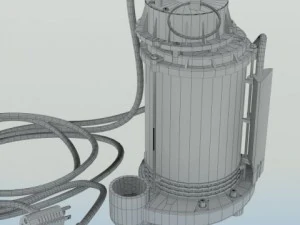 sump pump  submersible stainless steel with solid 3D Model