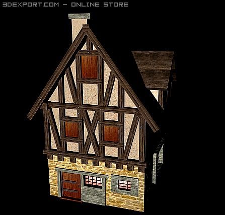 medieval house 3D Model .c4d .max .obj .3ds .fbx .stl .blend 
