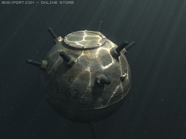 submarine mine Modello 3D .c4d .max .obj .3ds .fbx .stl .blend 