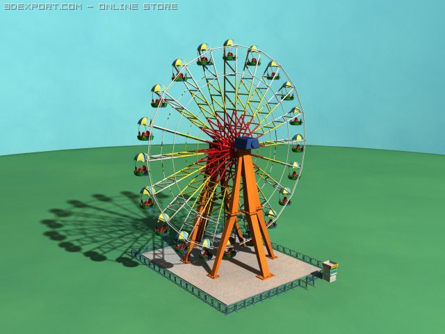 ferris wheel 3D Model .c4d .max .obj .3ds .fbx .stl .blend 