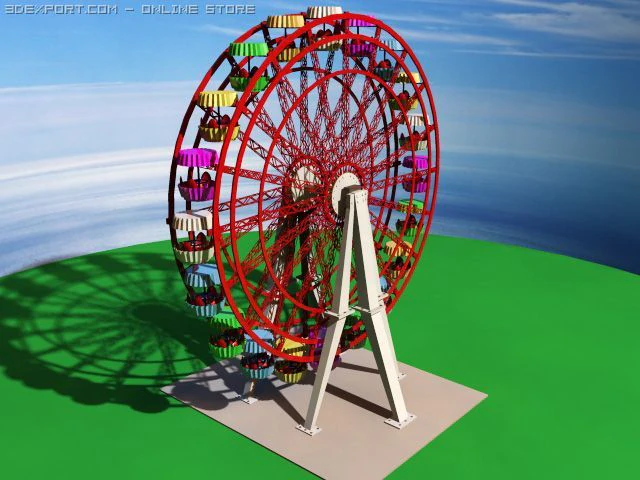 ferris wheel 3D Model .c4d .max .obj .3ds .fbx .stl .blend 