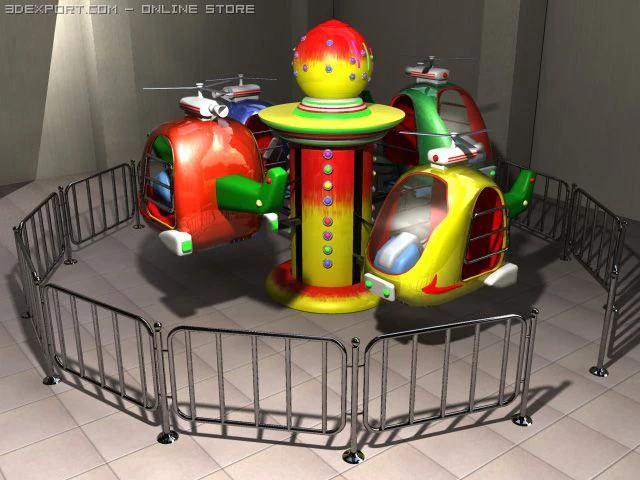 carousel helicopters 3D Model .c4d .max .obj .3ds .fbx .stl .blend 