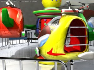 carousel helicopters Model 3D
