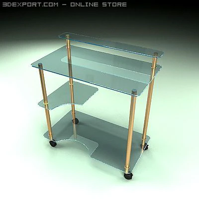 glass table 3D Model .c4d .max .obj .3ds .fbx .stl .blend