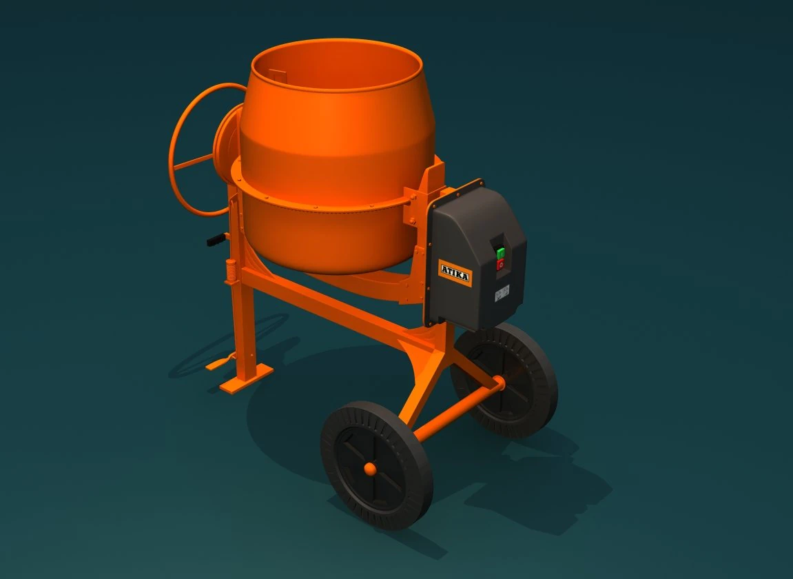 concrete mixer 3D Model .c4d .max .obj .3ds .fbx .stl .blend 