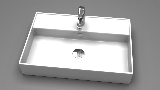 square bathroom sink 3D मॉडल .c4d .max .obj .3ds .fbx .stl .blend