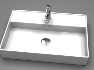 square bathroom sink Model 3D