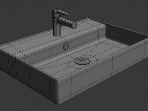 square bathroom sink 3D मॉडल