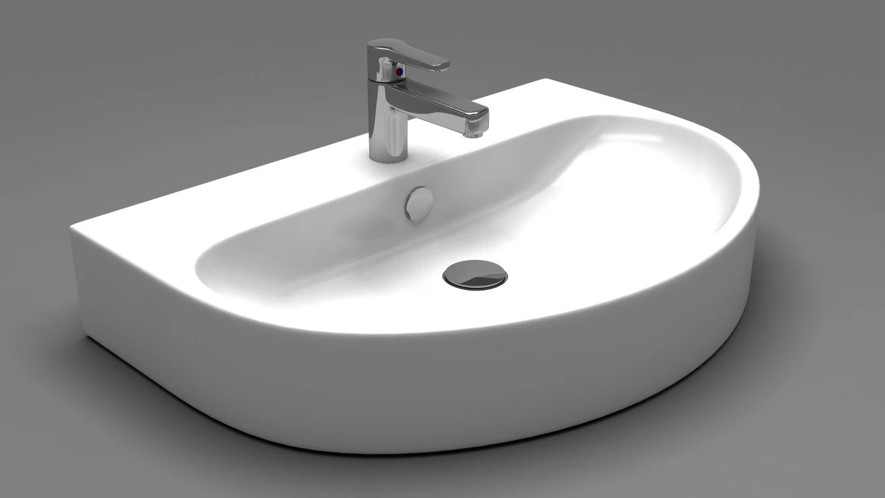 bathroom sink 2 3D Model .c4d .max .obj .3ds .fbx .stl .blend 